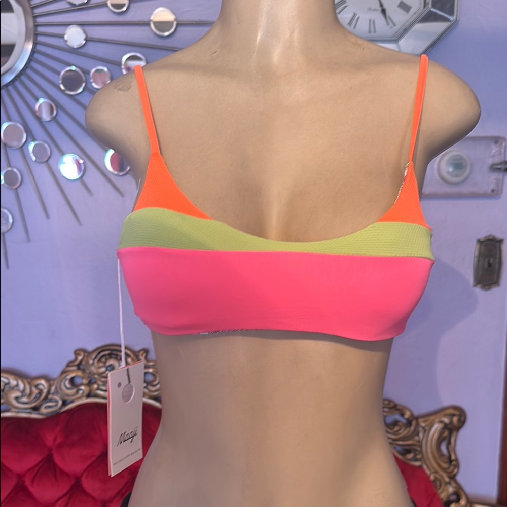 Maaji Pink and Orange Bandeau Intimates